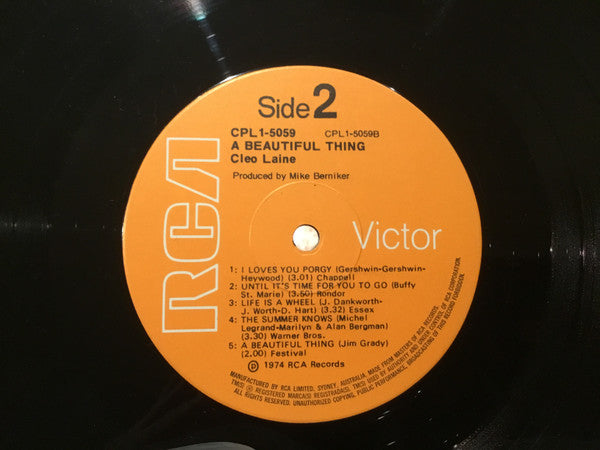 Cleo Laine : A Beautiful Thing (LP, Album)