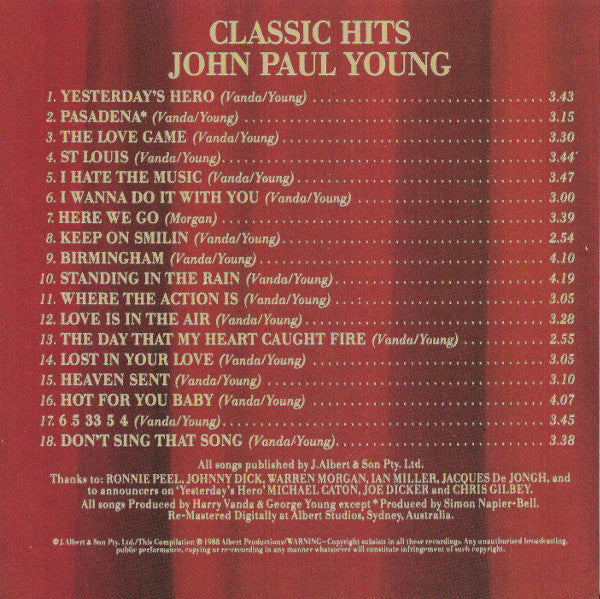 John Paul Young : Classic Hits (CD, Comp, RE, RM)