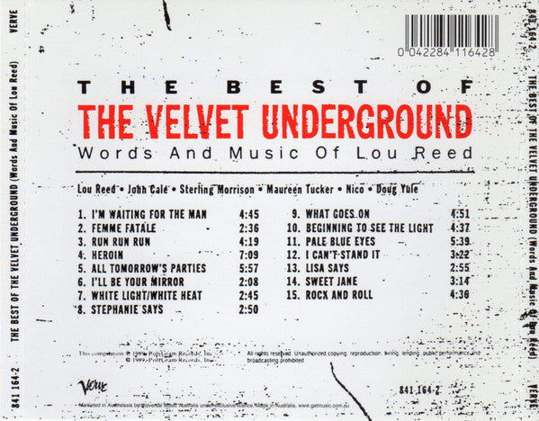 The Velvet Underground : The Best Of The Velvet Underground (Words And Music Of Lou Reed) (CD, Comp, RE)