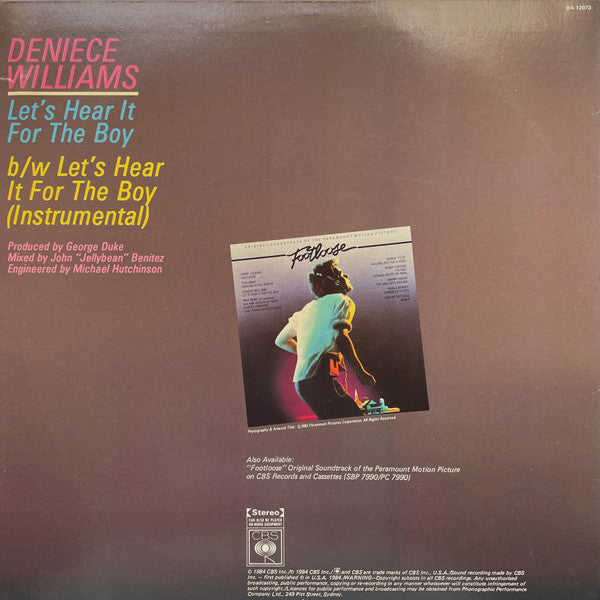 Deniece Williams : Let's Hear It For The Boy (Extended Dance Remix) (12", Single)