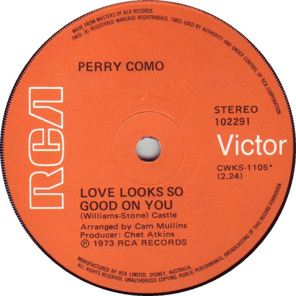 Perry Como : And I Love You So (7", Single)