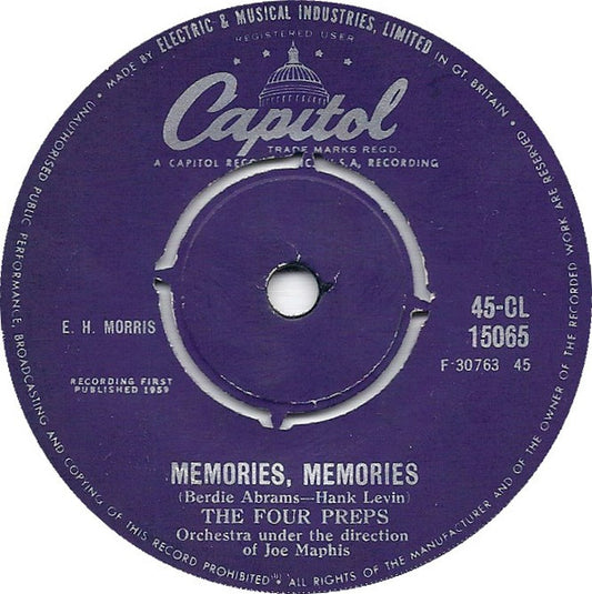 The Four Preps : Memories, Memories (7", Single)