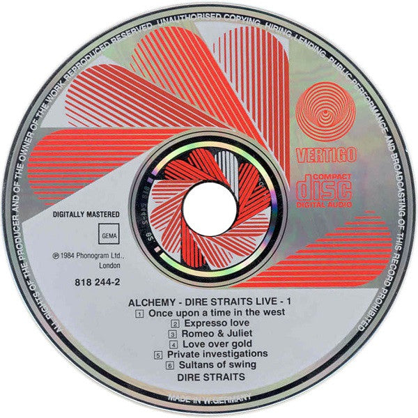 Dire Straits : Alchemy - Dire Straits Live Part One (CD, Album, RE)
