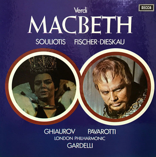 Verdi*, Souliotis*, Fischer-Dieskau*, Ghiaurov*, Pavarotti*, London Philharmonic*, Gardelli* : Macbeth (3xLP, Album + Box)