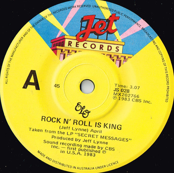 ELO* : Rock N' Roll Is King (7", Single)
