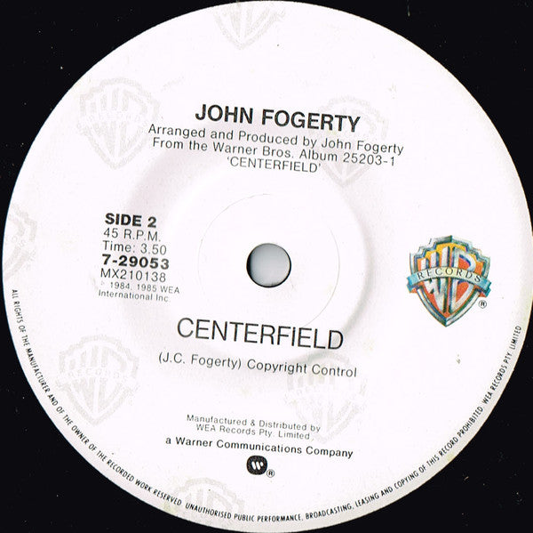 John Fogerty : Rock And Roll Girls / Centerfield (7", Single)
