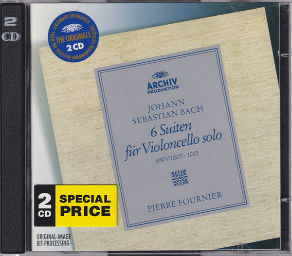 Johann Sebastian Bach - Pierre Fournier : 6 Suiten Für Violoncello Solo BWV 1007–1012 (2xCD, Album, RE, RM, PMD)
