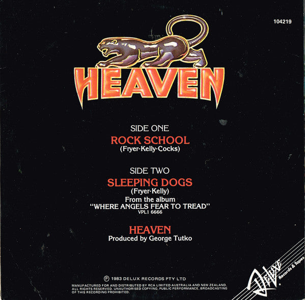 Heaven (13) : Rock School (7", Single)