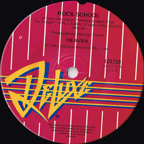 Heaven (13) : Rock School (7", Single)