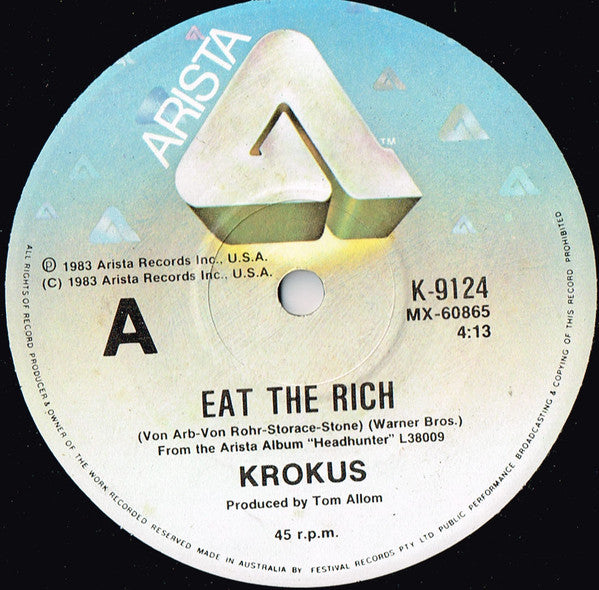 Krokus : Eat The Rich (7", Single)