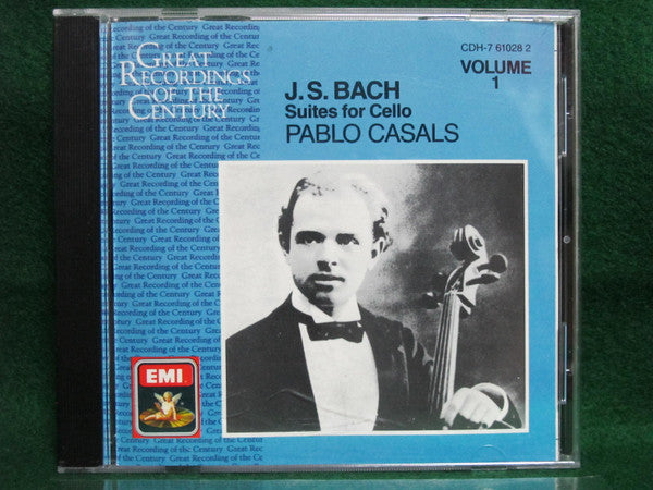 J.S. Bach*, Pablo Casals : Suites For Cello, Volume 1 (CD, Comp, Mono, RE, RM)