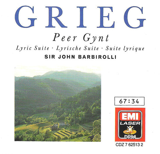 Grieg* – Sir John Barbirolli : Peer Gynt ∙ Lyric Suite (CD, Comp, RM)