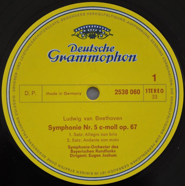 Ludwig van Beethoven – Eugen Jochum : Symphonie Nr. 5 c-moll / Ouvertüre Zu »Fidelio« (LP, Album)