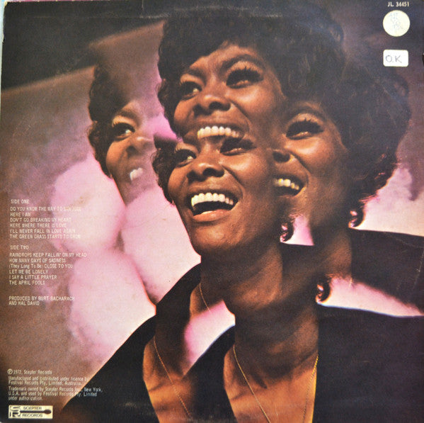Dionne Warwick : Dionne Sings Bacharach (LP, Comp)