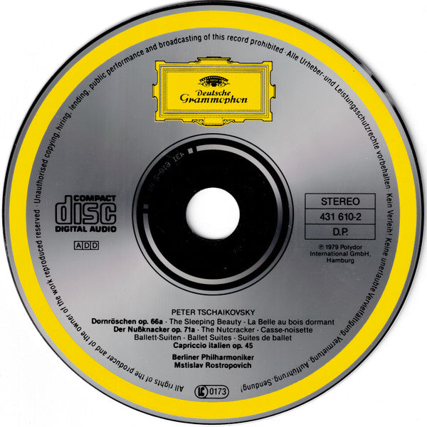 Pyotr Ilyich Tchaikovsky / Berliner Philharmoniker • Mstislav Rostropovich : Ballett-Suiten: Dornröschen • Der Nußknacker (The Sleeping Beauty • The Nutcracker / La Belle Au Bois Dormant • Casse-Noisette) Capriccio Italien (CD, Comp)