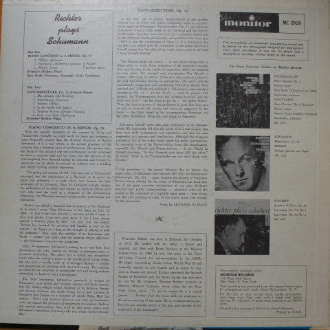 Sviatoslav Richter, Schumann* : Sviatoslav Richter Plays Schumann Piano Concerto And Fantasiestücke (LP, Mono)