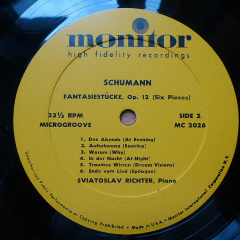 Sviatoslav Richter, Schumann* : Sviatoslav Richter Plays Schumann Piano Concerto And Fantasiestücke (LP, Mono)