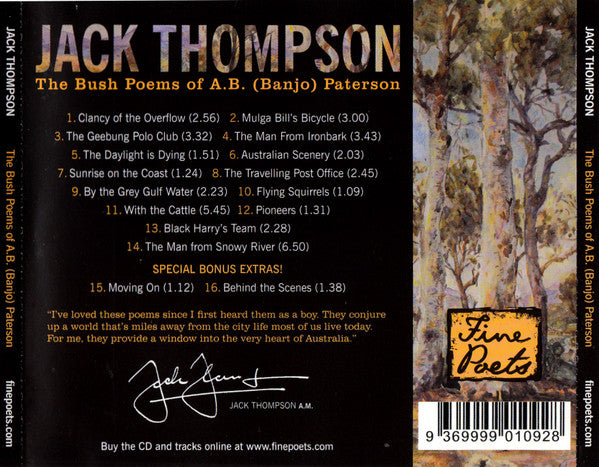 Jack Thompson (9) : The Bush Poems Of A.B. (Banjo) Paterson (CD, Album)