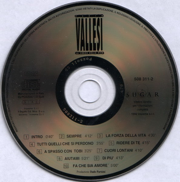 Paolo Vallesi : La Forza Della Vita (CD)