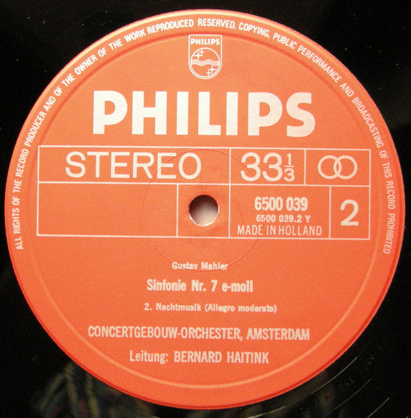 Mahler*, Concertgebouw-Orchester, Amsterdam*, Bernard Haitink : Sinfonie Nr. 7 (2xLP + Box)