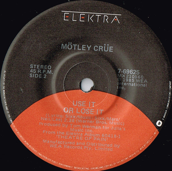 Mötley Crüe : Smokin' In The Boys Room (7", Single)