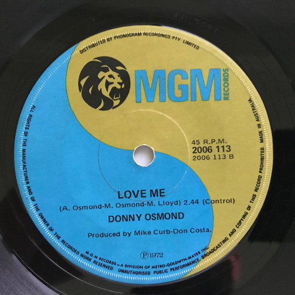 Donny Osmond : Too Young (7")