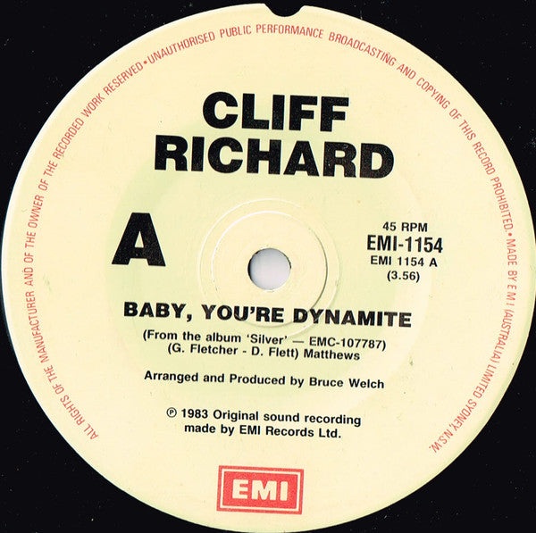 Cliff Richard : Baby You're Dynamite (7", Single)
