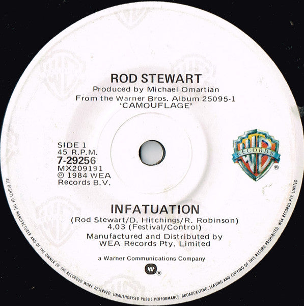 Rod Stewart : Infatuation (7", Single, Pap)