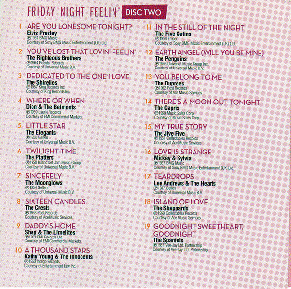Various : Juke Box Memories - Friday Night Feelin' (2xCD, Comp)