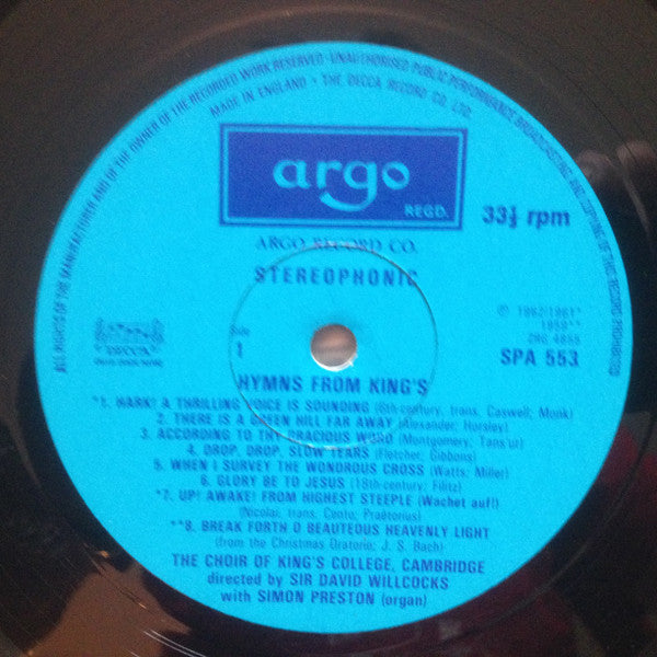 The King's College Choir Of Cambridge : Hymns From King's (LP, Album)