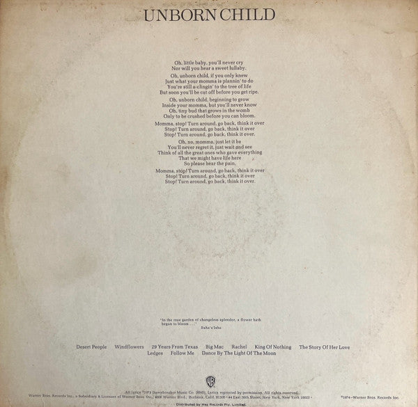 Seals & Crofts : Unborn Child (LP, Album)