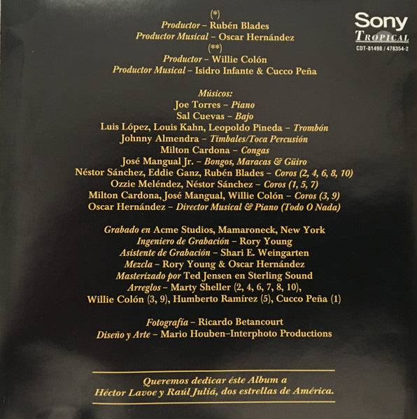 Willie Colón & Rubén Blades* : Tras La Tormenta (CD, Album)