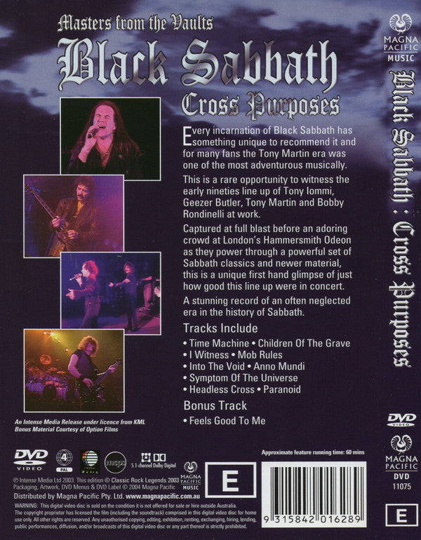 Black Sabbath : Masters From The Vaults - Cross Purposes (DVD-V, RM, Unofficial, PAL, 5.1)