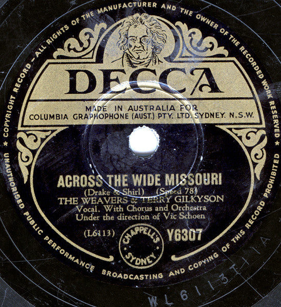 The Weavers And Terry Gilkyson : On Top Of Old Smoky / Across The Wide Missouri (Shellac, 10")