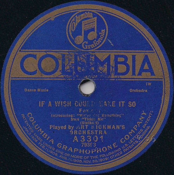 Art Hickman's Orchestra : Whispering / If A Wish Could Make It So (Shellac, 10", IW)