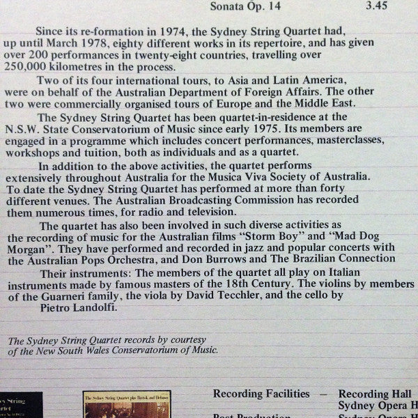 The Sydney String Quartet, Alexander Borodin, Antonín Dvořák, Pyotr Ilyich Tchaikovsky, Peter Sculthorpe, Luigi Boccherini, Wolfgang Amadeus Mozart, Joseph Haydn, Ludwig van Beethoven : Serenades Volume One (LP, Album)