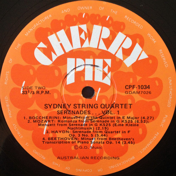 The Sydney String Quartet, Alexander Borodin, Antonín Dvořák, Pyotr Ilyich Tchaikovsky, Peter Sculthorpe, Luigi Boccherini, Wolfgang Amadeus Mozart, Joseph Haydn, Ludwig van Beethoven : Serenades Volume One (LP, Album)