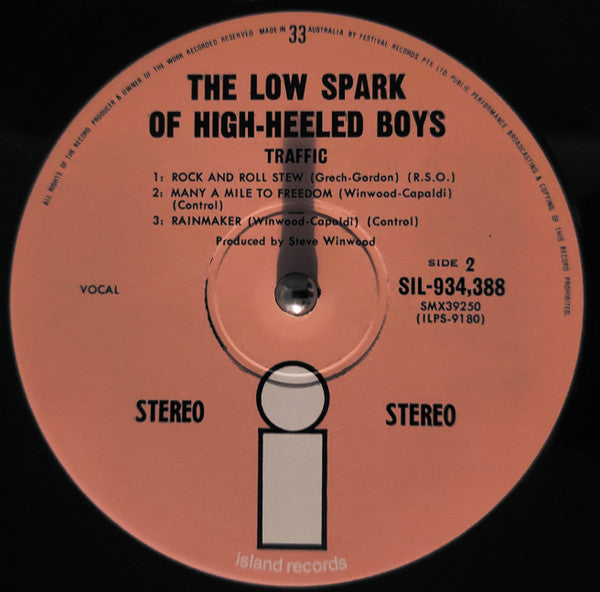 Traffic : The Low Spark Of High Heeled Boys (LP, Album)