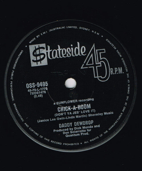 Daddy Dewdrop : Chick-A-Boom (Don't Ya Jes' Love It) (7", Single)