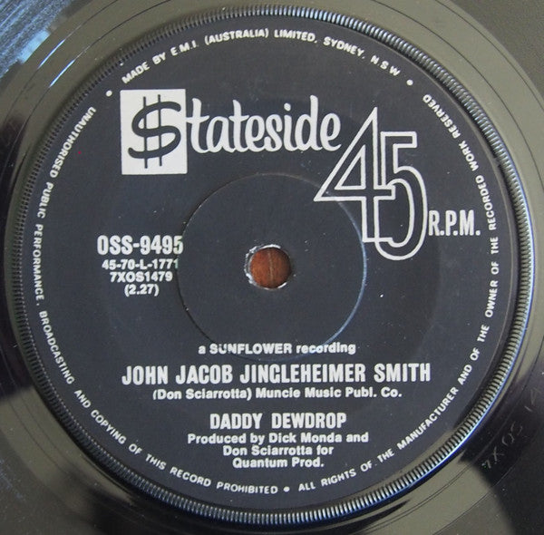 Daddy Dewdrop : Chick-A-Boom (Don't Ya Jes' Love It) (7", Single)