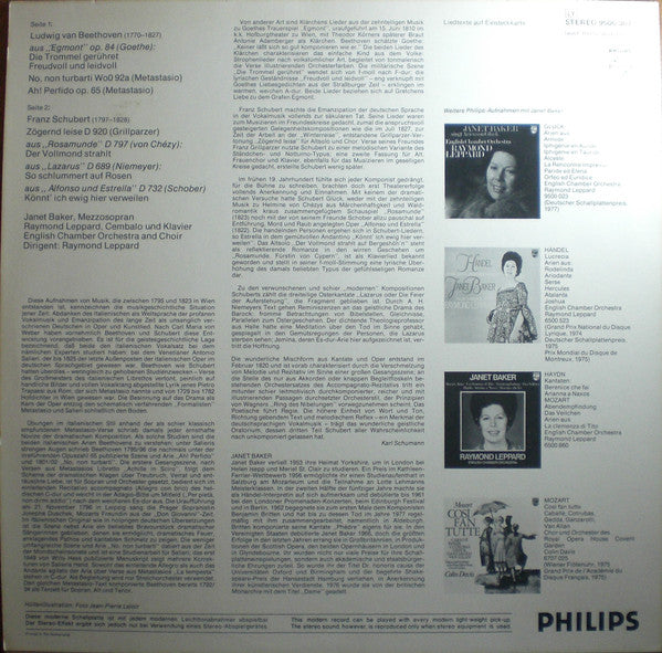 Janet Baker, English Chamber Orchestra, Raymond Leppard : Janet Baker Sings Beethoven And Schubert (LP)