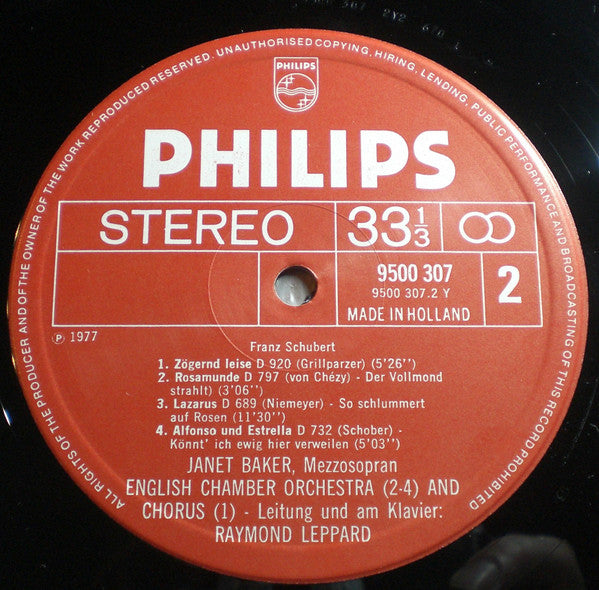 Janet Baker, English Chamber Orchestra, Raymond Leppard : Janet Baker Sings Beethoven And Schubert (LP)