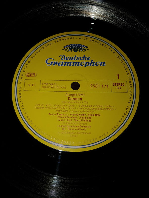 Bizet*, Teresa Berganza · Placido Domingo · Ileana Cotrubas · Sherrill Milnes, The Ambrosian Singers · London Symphony Orchestra, Claudio Abbado : Carmen (Querschnitt · Highlights) (LP, Album)