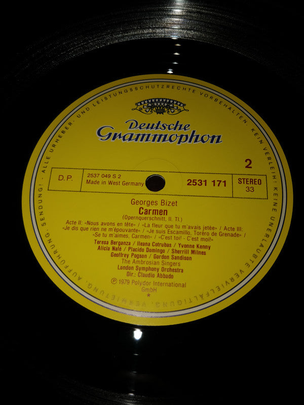 Bizet*, Teresa Berganza · Placido Domingo · Ileana Cotrubas · Sherrill Milnes, The Ambrosian Singers · London Symphony Orchestra, Claudio Abbado : Carmen (Querschnitt · Highlights) (LP, Album)