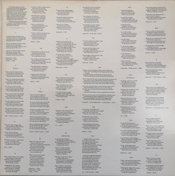 Graham Trew, Roger Vignoles, Coull Quartet : Songs from A E Housman's "A Shropshire Lad" (2xLP)