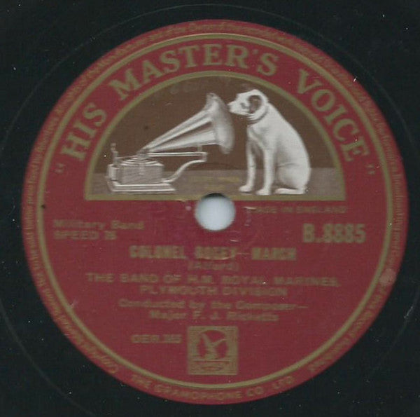 The Band Of H.M. Royal Marines, Plymouth Division* : Colonel Bogey / The Thin Red Line (Shellac, 10")