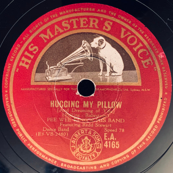 Pee Wee King & His Band : Hugging My Pillow (And Dreaming Of You) / Bimbo (Shellac, 10")