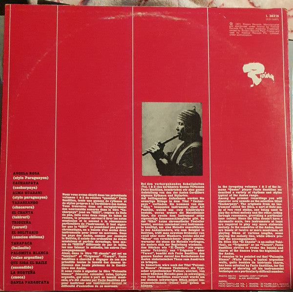 Facio Santillan : Flutes Of The Andes Vol. 3 (LP, Album, RE)