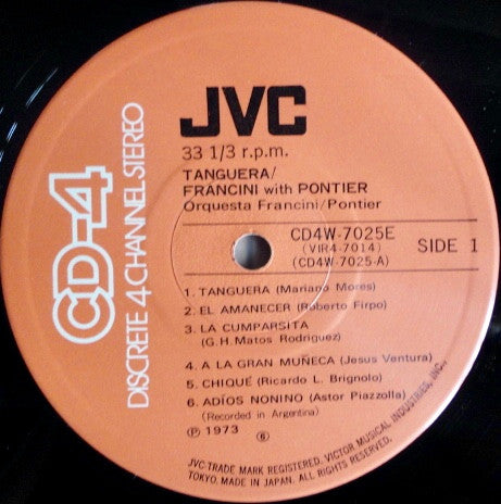 Francini*, Pontier*, Orquesta Francini/Pontier* : Tanguera - Francini With Pontier (LP, Quad, CD-)
