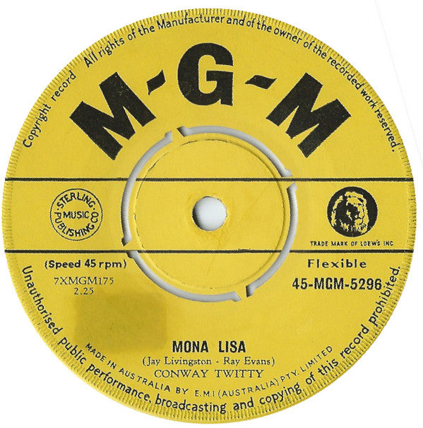 Conway Twitty : Mona Lisa (7", Single)